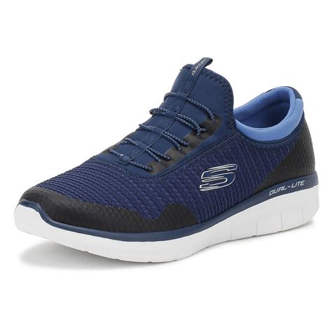 ladies navy blue plain trainers